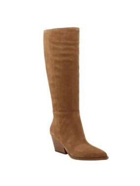 Marc Fisher Womens Challi Pointed Toe Knee High Suede Boots Brown Size 5 NEW